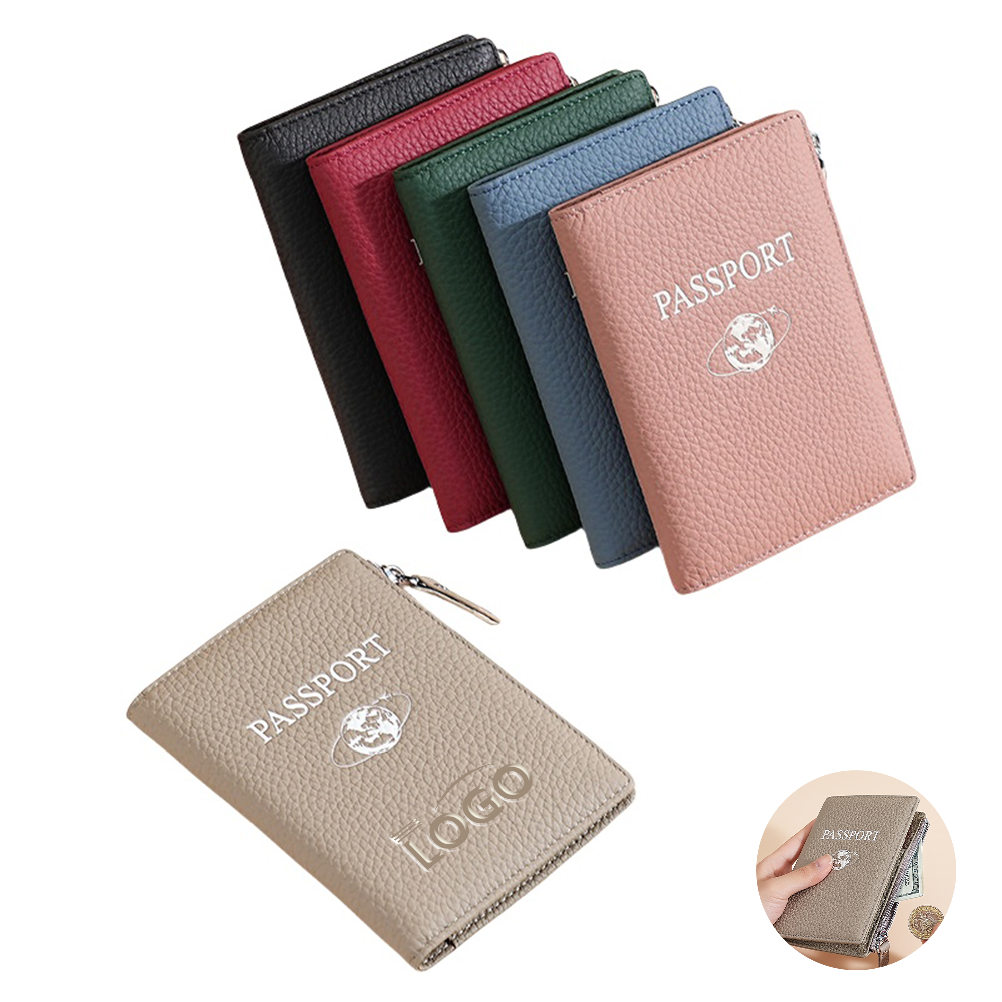 RFID Cowhide Leather Passport Case 1