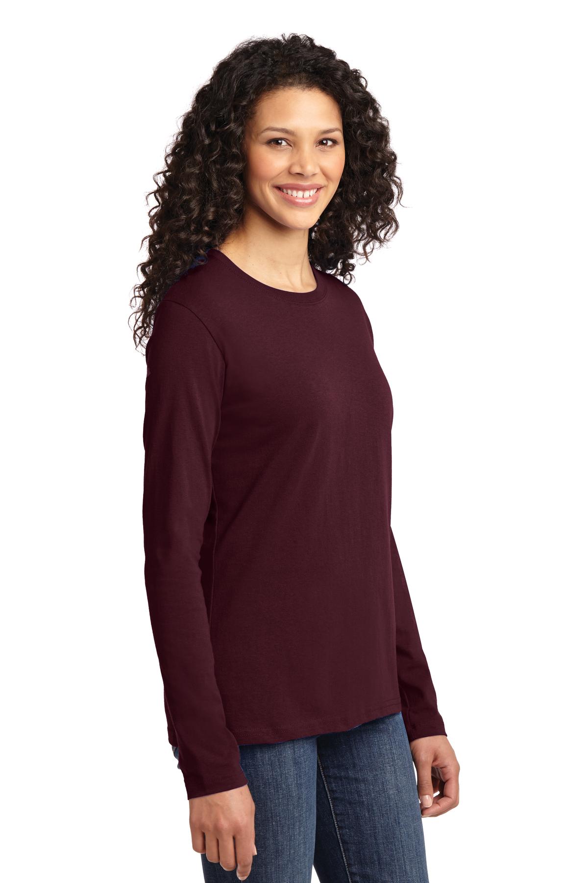Port & Co Women's Long Sleeve Core Cotton Tee. LPC54LS 64