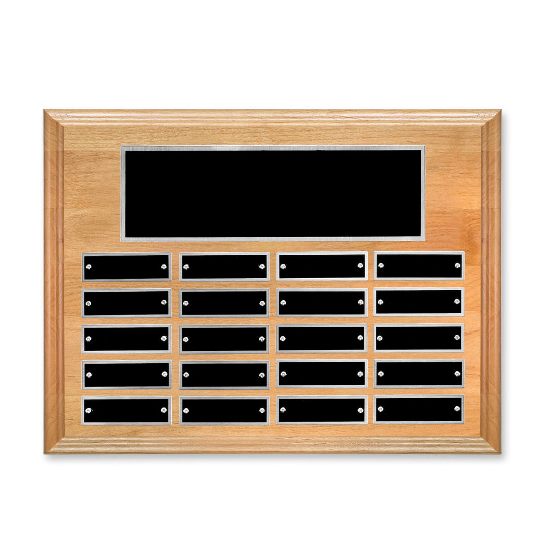 Erindate (Horiz) Perpetual Plaque - Red Alder/Silver 2