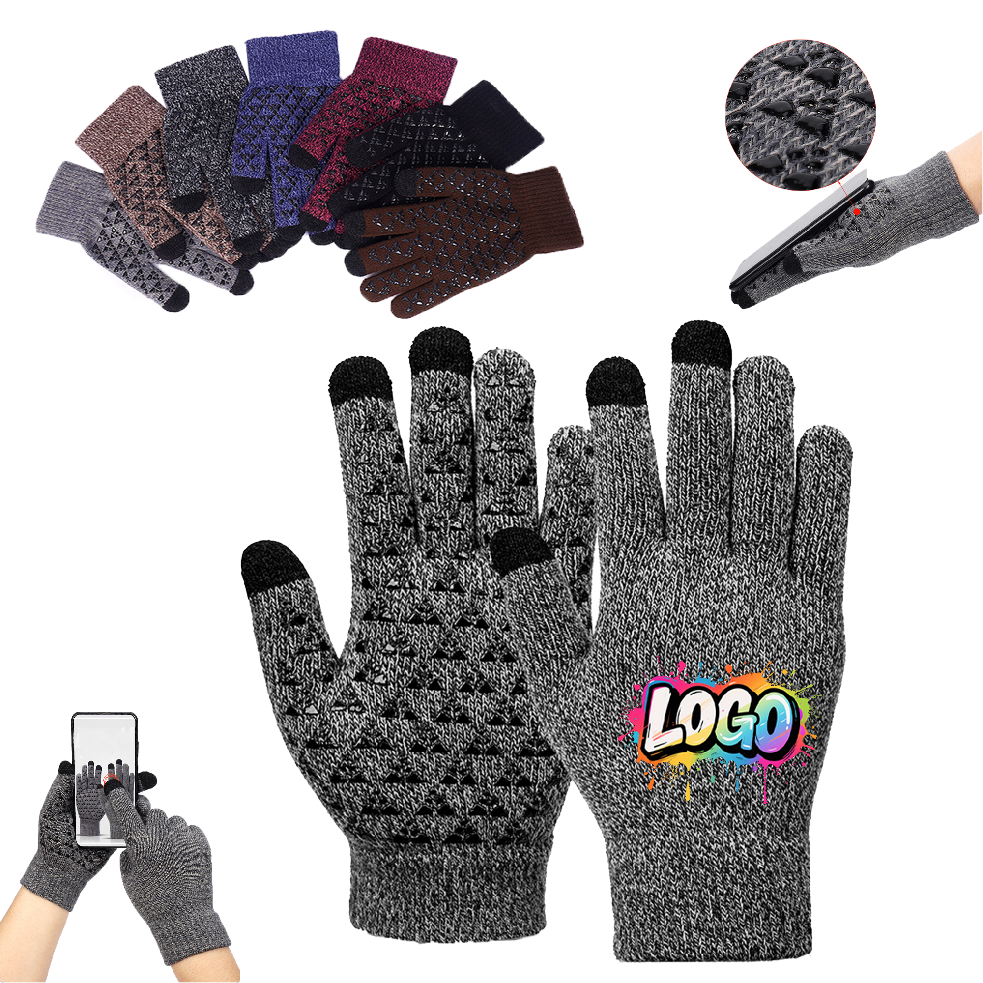 Lightweight Winter Knit Touchscreen Gloves 2