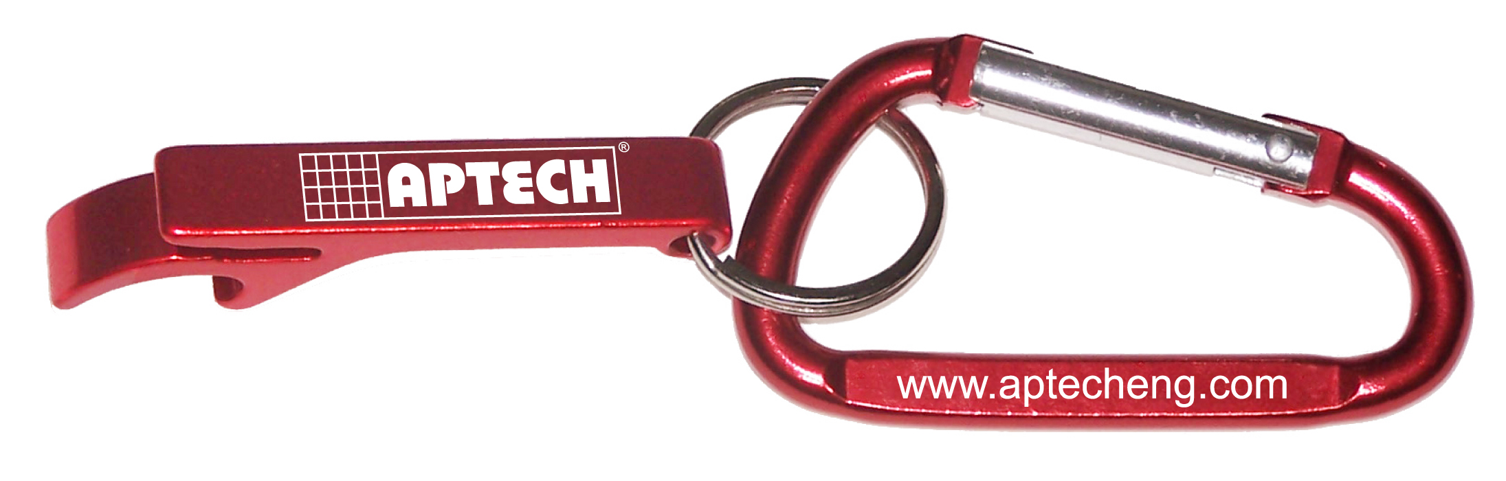 Deluxe plain can and bottle opener with split key ring & carabineer 5