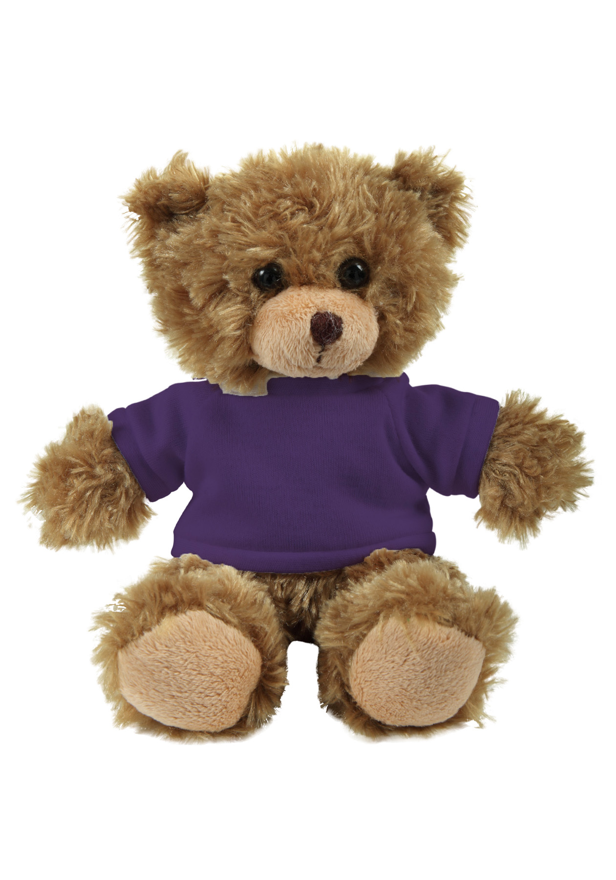 soft plush Mocha Curly Sitting Bear  with t-shirt 3