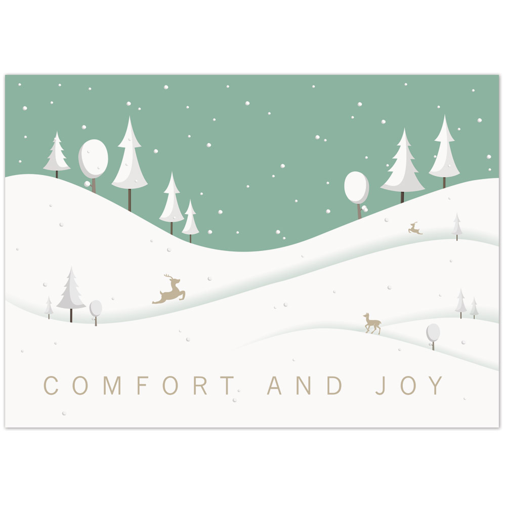 Classic Snow Hills Holiday Greeting Card 2