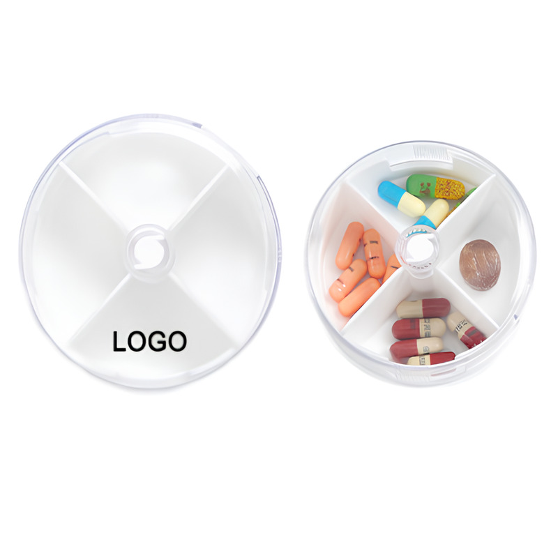 Round Large 4-Compartment Pillbox 1