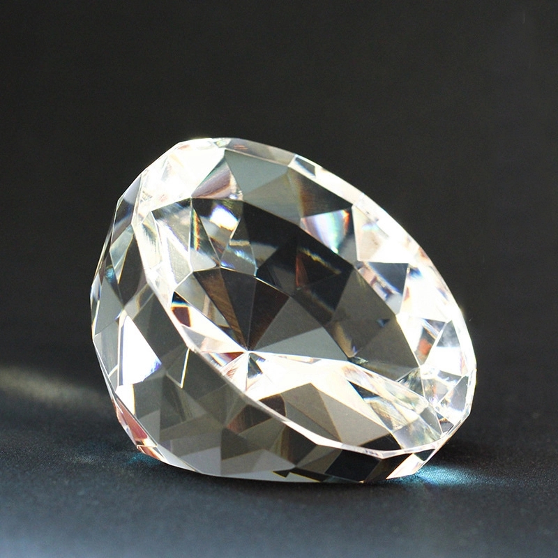 Multifaceted Crystal Round Paperweight 2