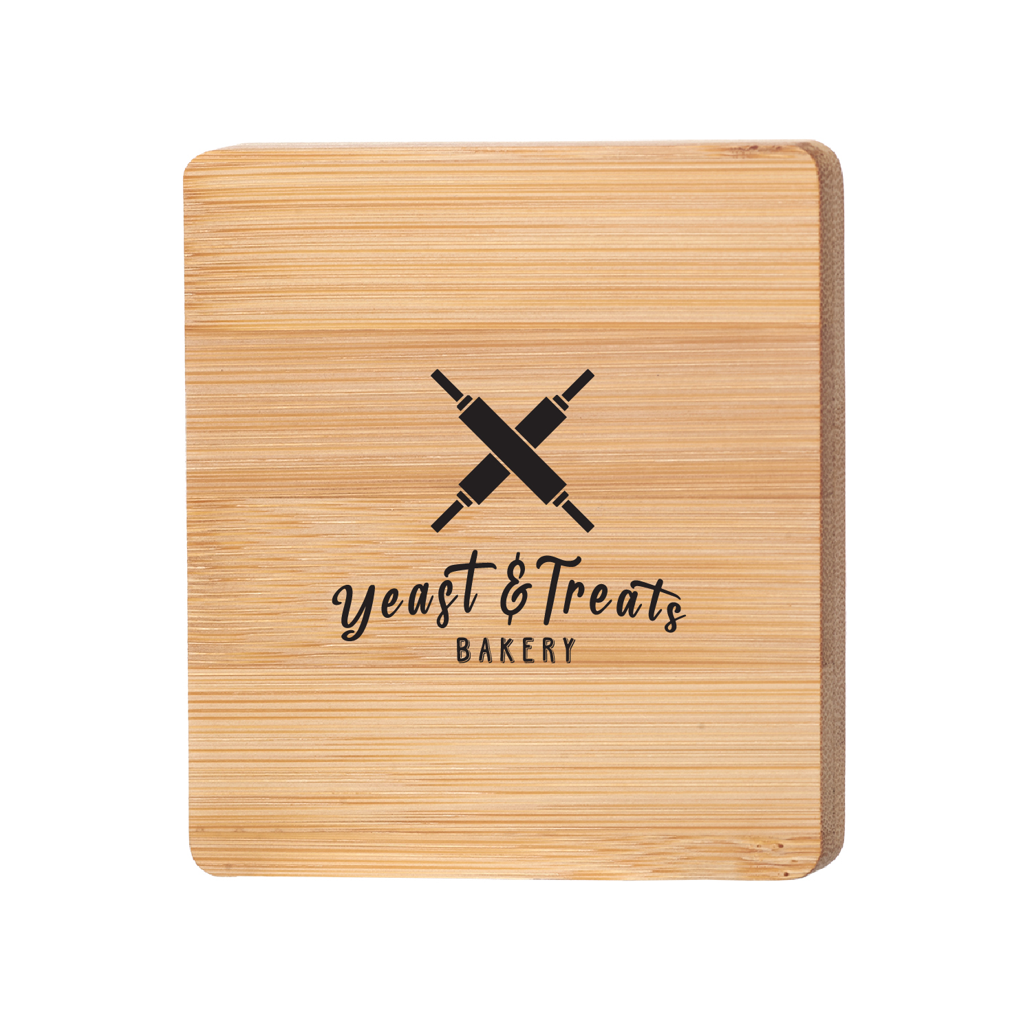 Square Bamboo Coaster with Bottle Opener (1 Color Imprint) 2