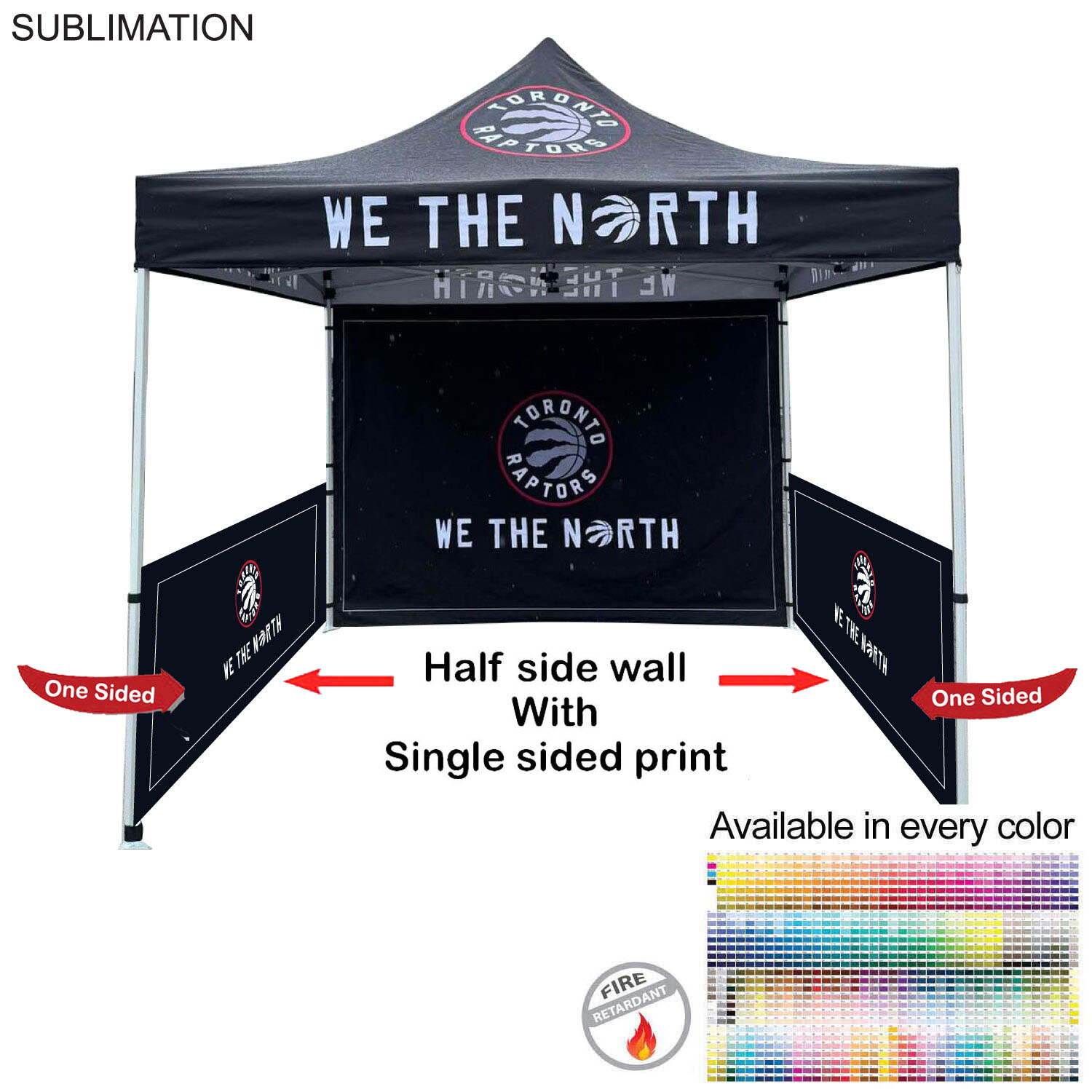Half Side Wall for 10x20 Tent Kit, Sublimated, Single Sided Print
