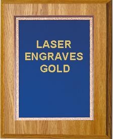 5" x 7" Oak Finish Plaque with a Blue Florentine Plate 1