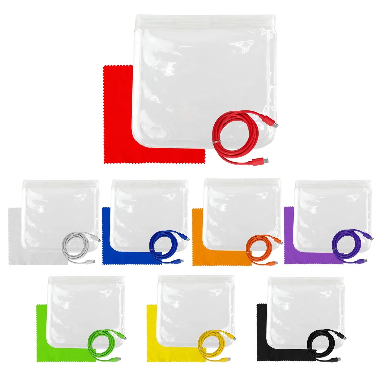Clear C to C Cable & Cloth Set 18