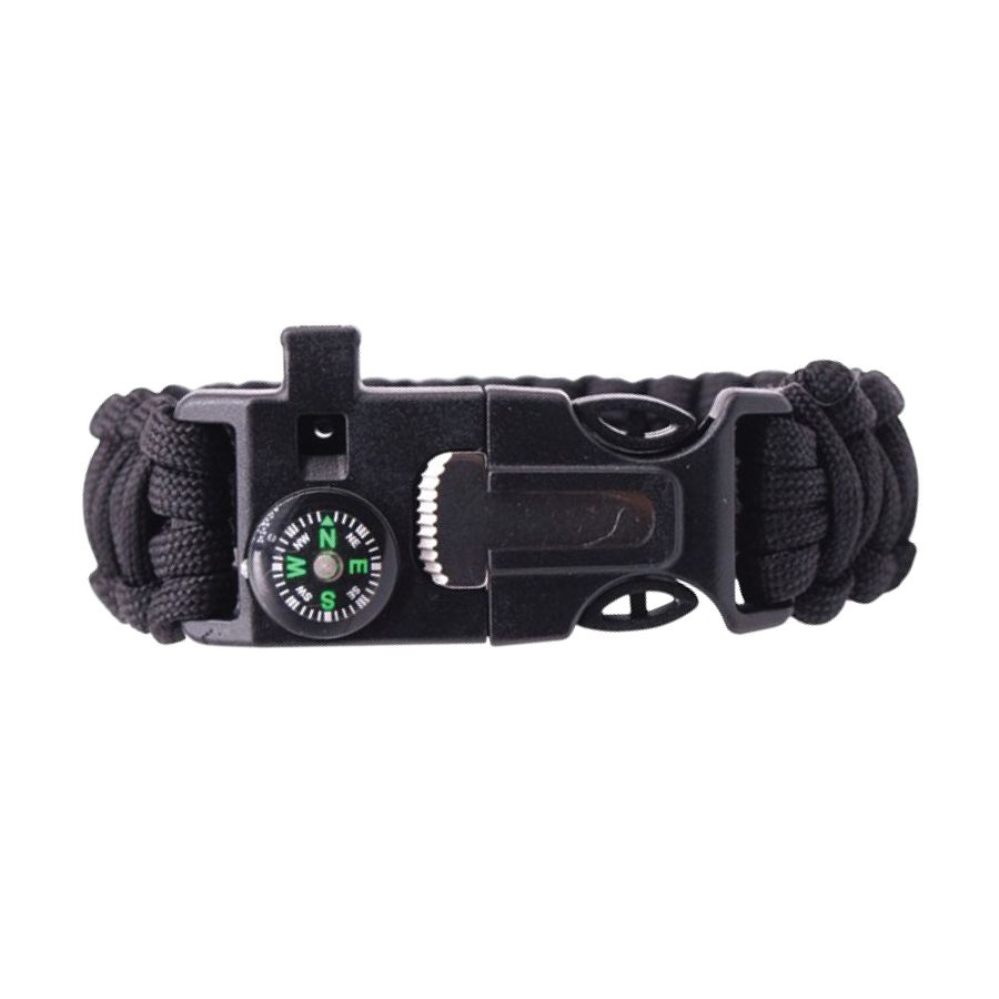 Survival Paracord Bracelet with Whistle & Flint Fire Starter – Compact Outdoor Essential 1