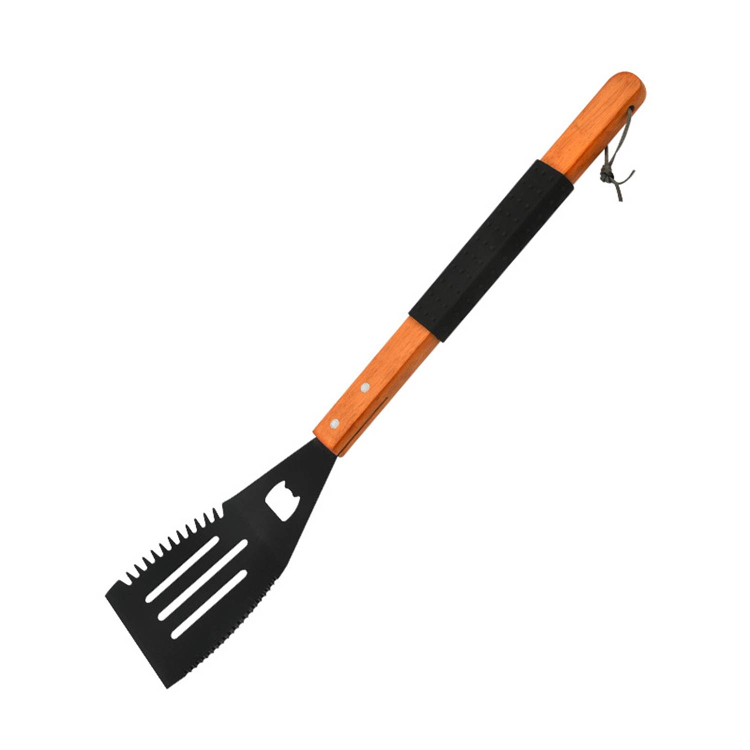 Outdoor wooden handle stainless steel barbecue tool set 6
