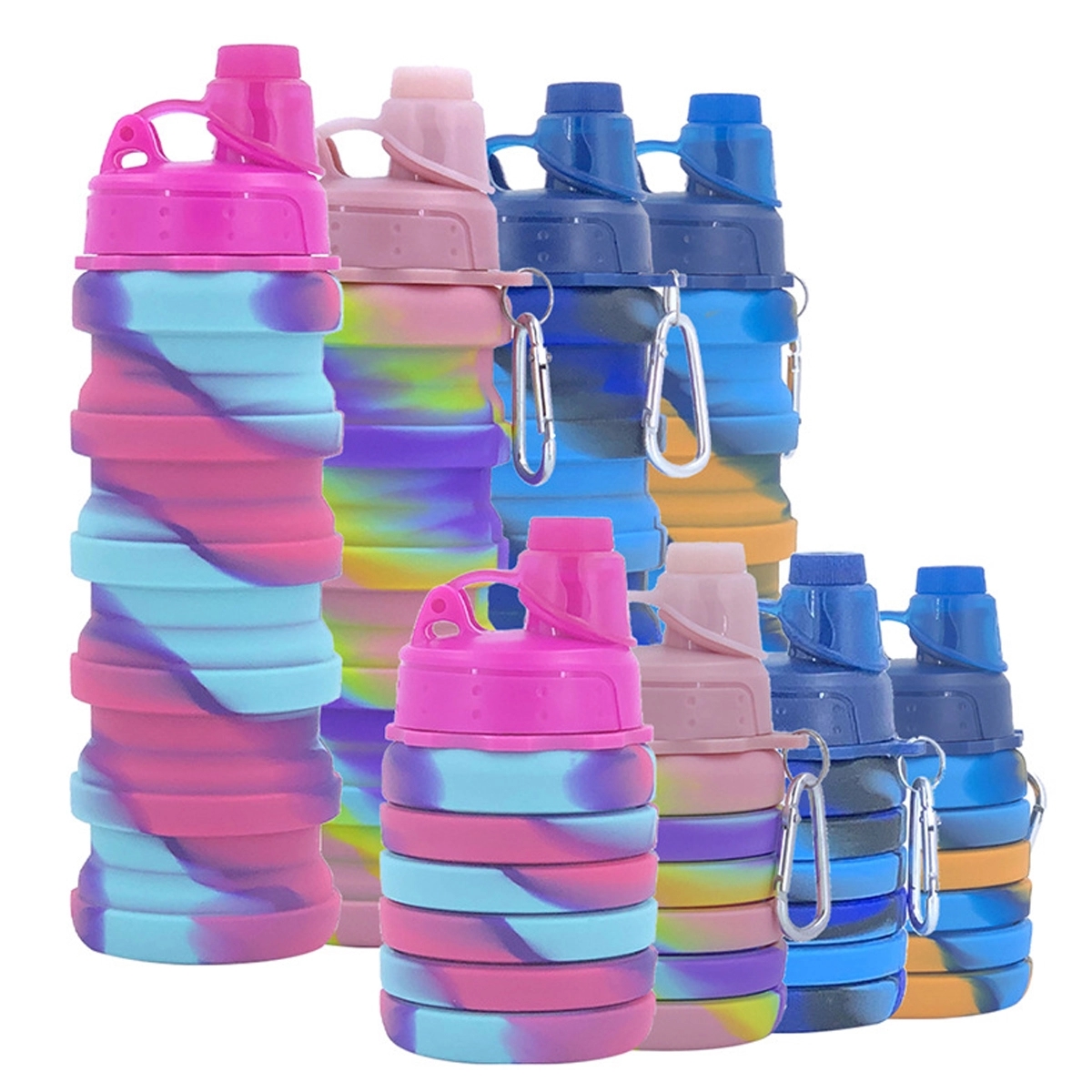 Custom Reusable Silicone Collapsible Sport Water Bottle 4