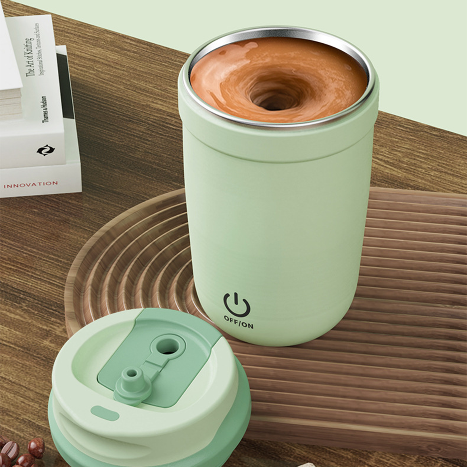 Electric Stainless Steel Magnetic Mixing Self Stirring Mug 4