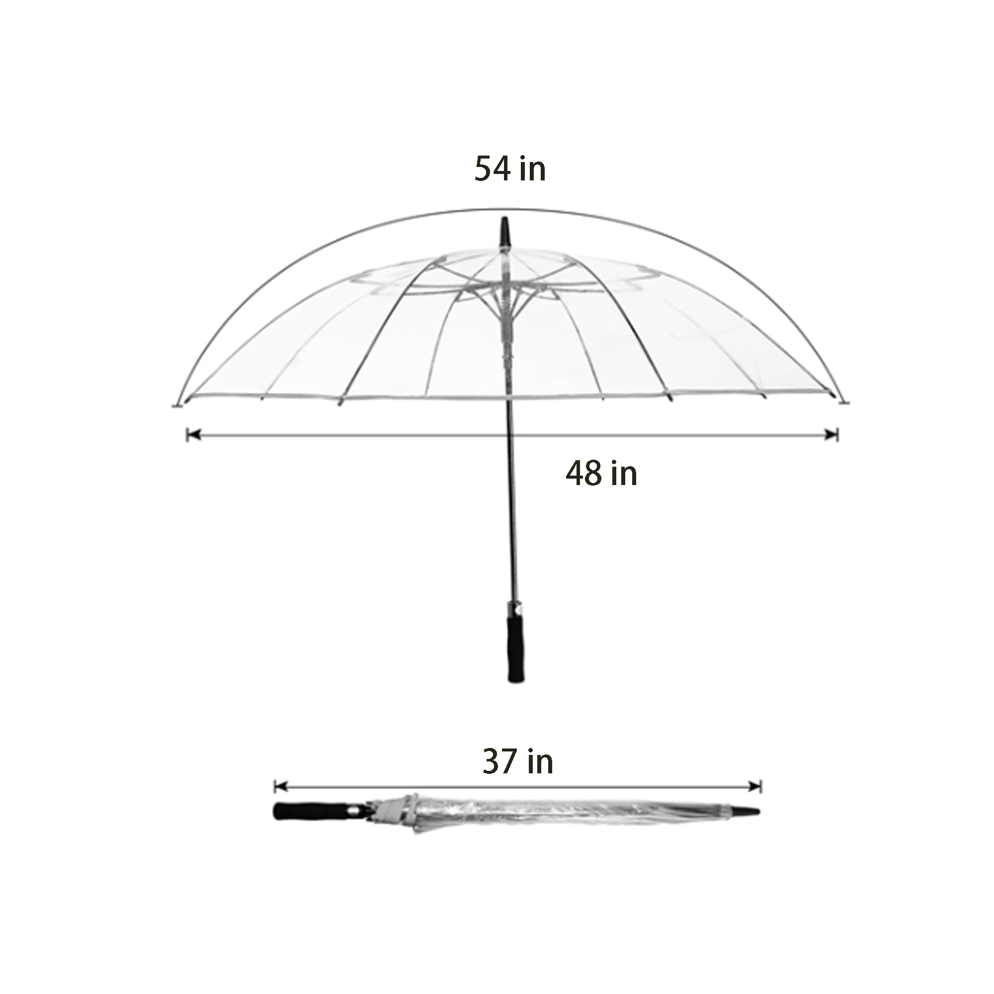 54" Arc Clear Automatic Umbrella 2