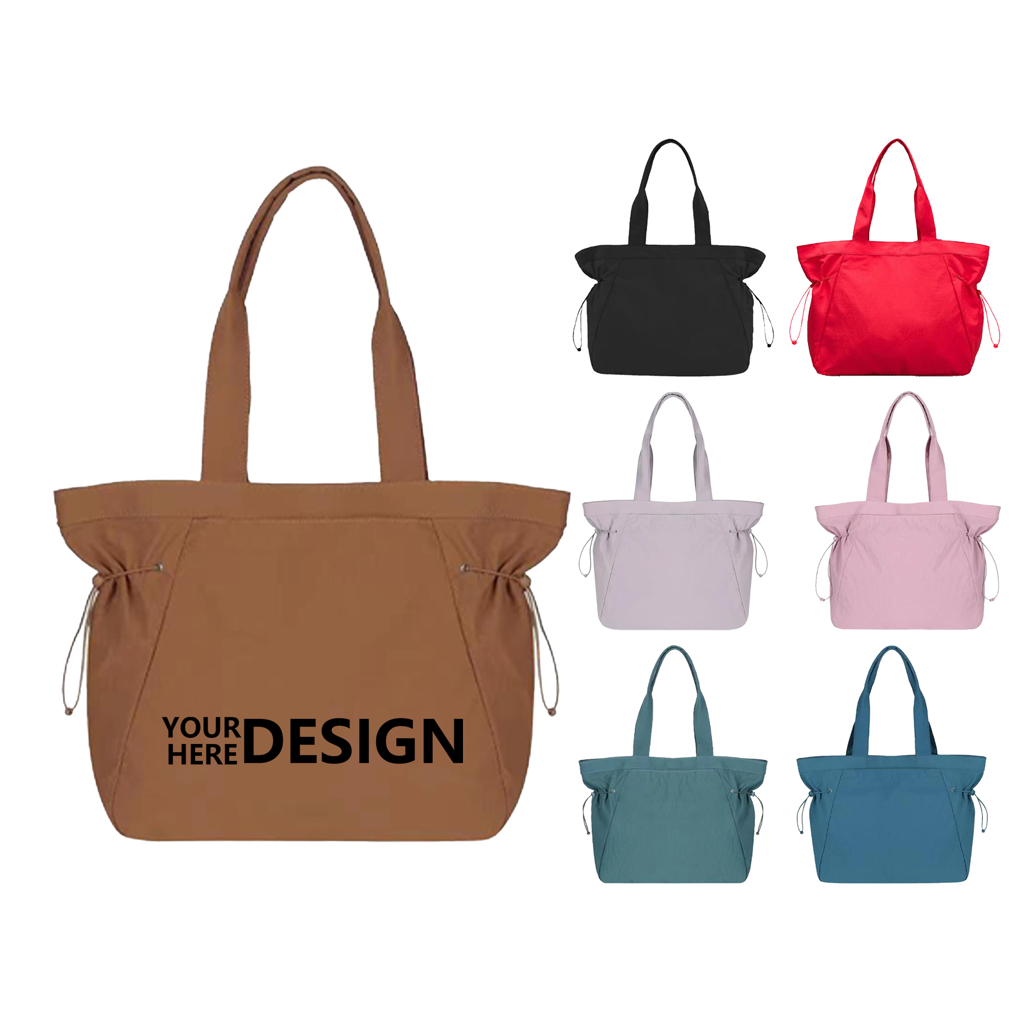 Nylon Large-Capacity Shoulder Tote, custom tote bag with logo imprint 2