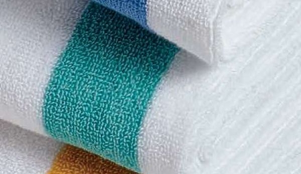 Cabana Premium White Cotton w/Green Stripe Towel 2