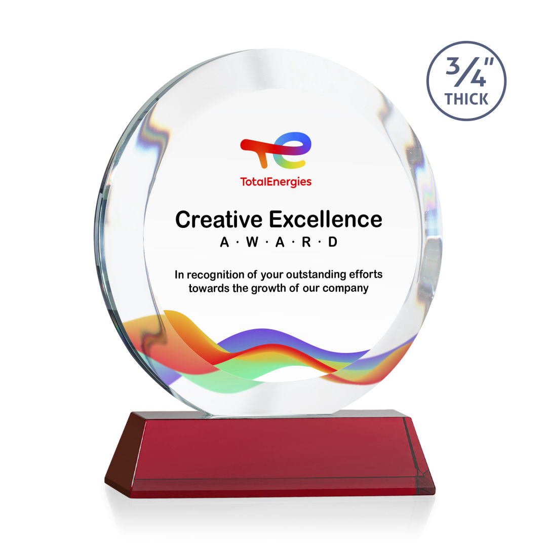 Gibralter VividPrint™ Award on Newhaven Base - Red 6