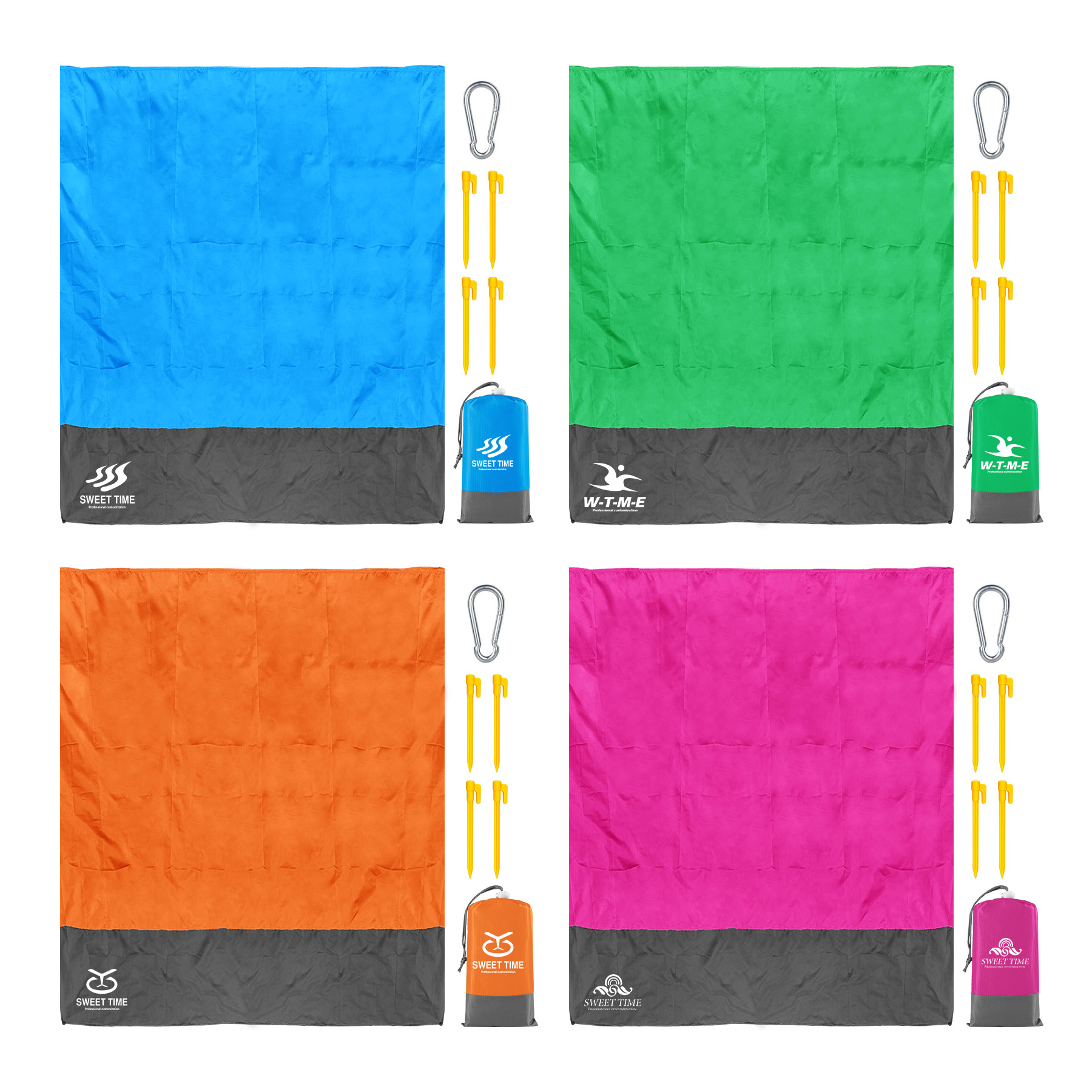 Two-Tune Waterproof Foldable Beach Blanket With Carry Bag 2
