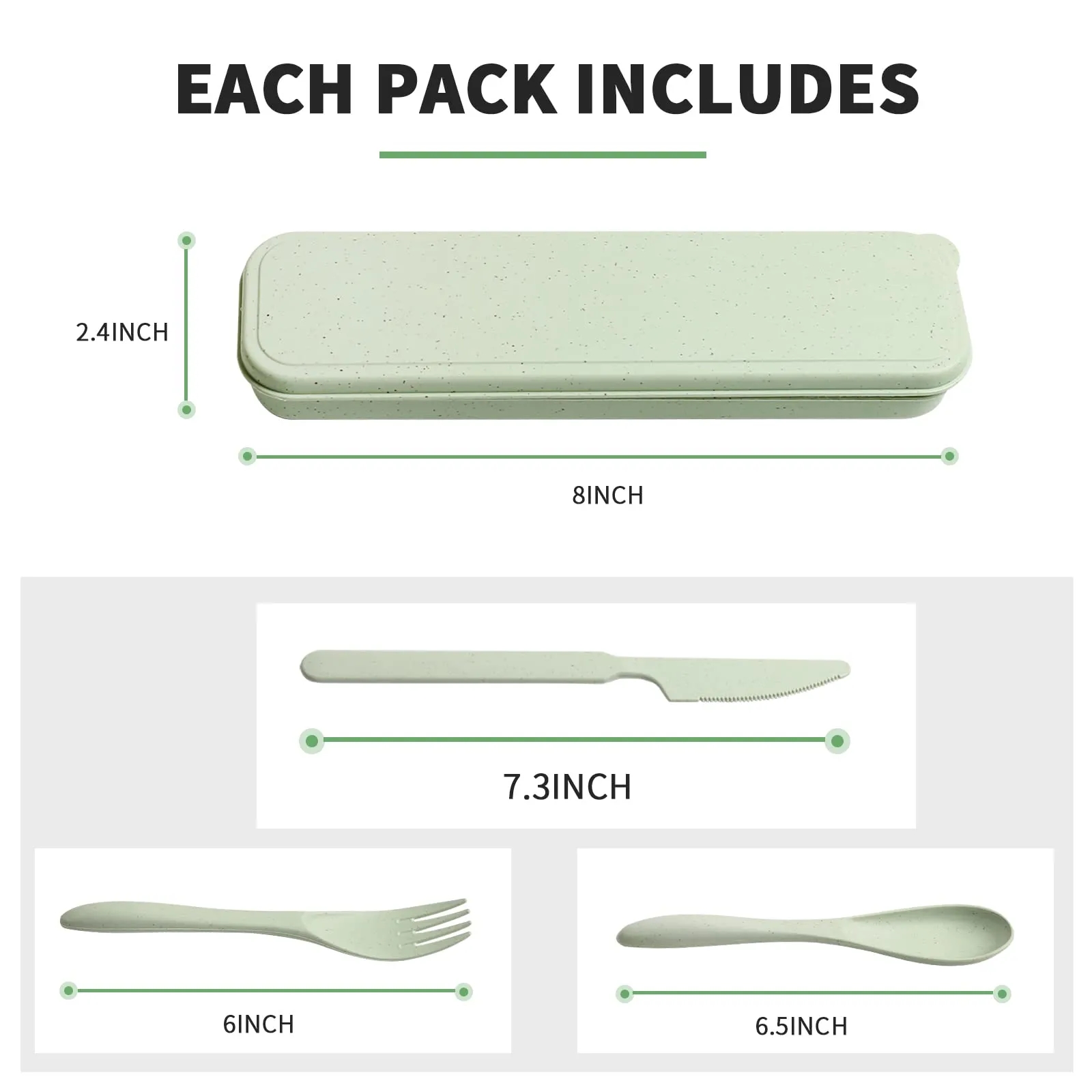 Portable Wheat Straw Cutlery with case 1