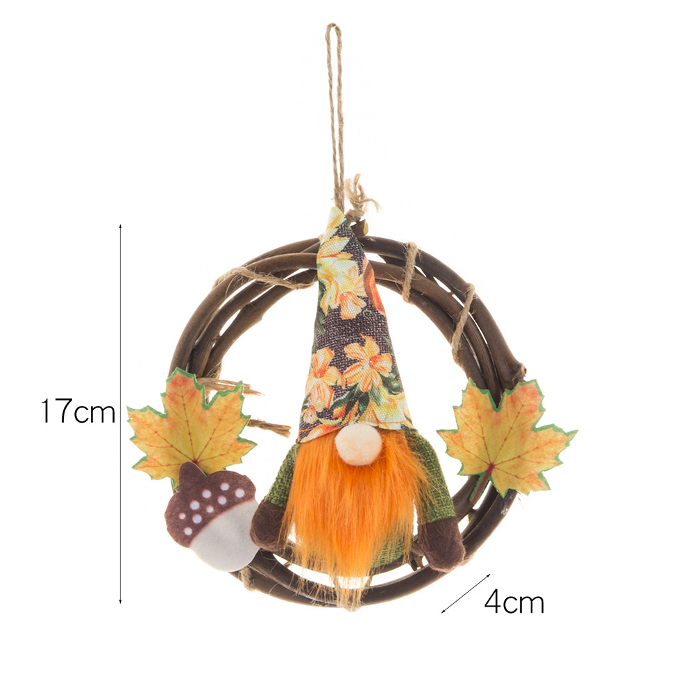 Thanksgiving Day Maple Leaf Doll Wreath Pendant 2
