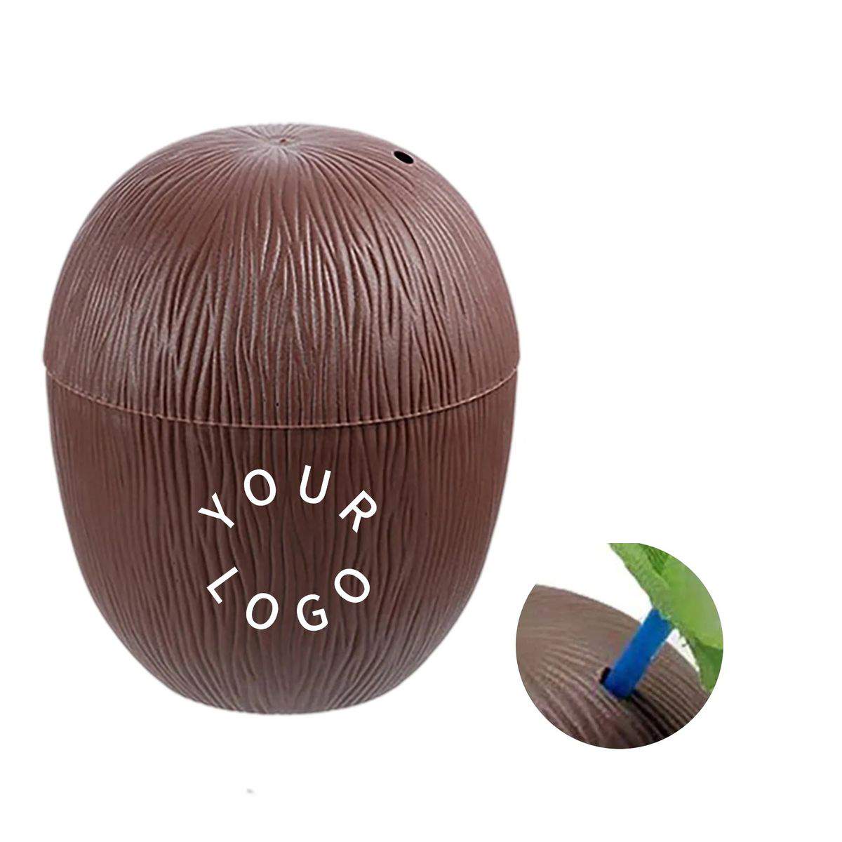 Colorful Coconut Cup with Straw for Summer Parties 2