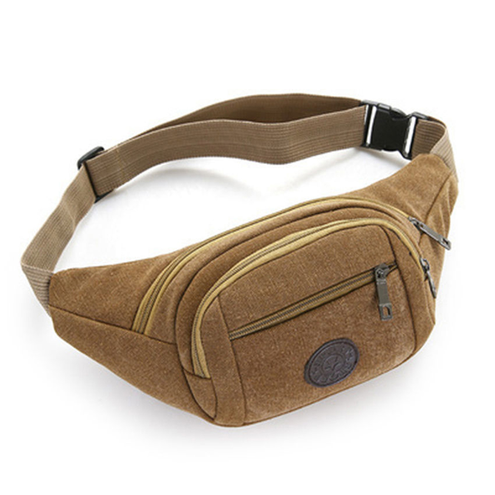 Multifunctional large canvas fanny pack waist bag chest bag 7