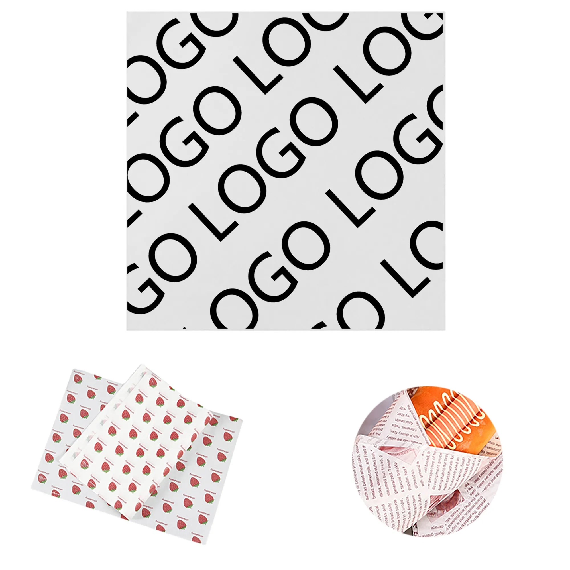 12" x 12" White Grease-Resistant Food-Safe Wrap Paper 3