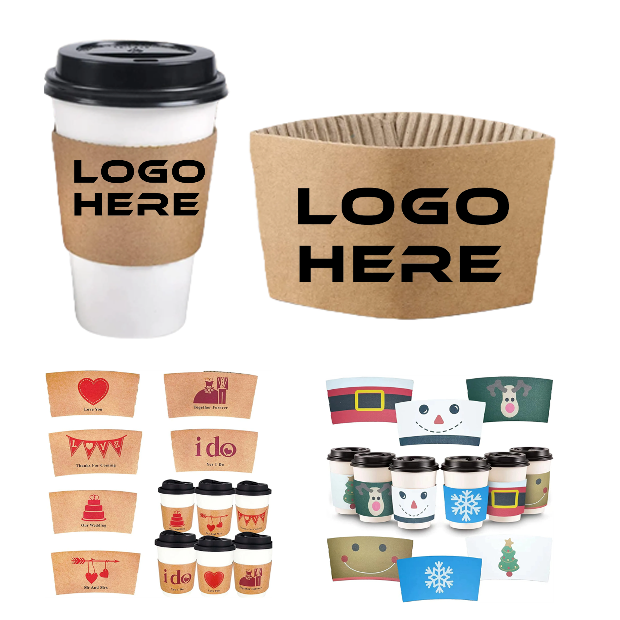 Full Color Customized Paper Coffee Cup Sleeves 1