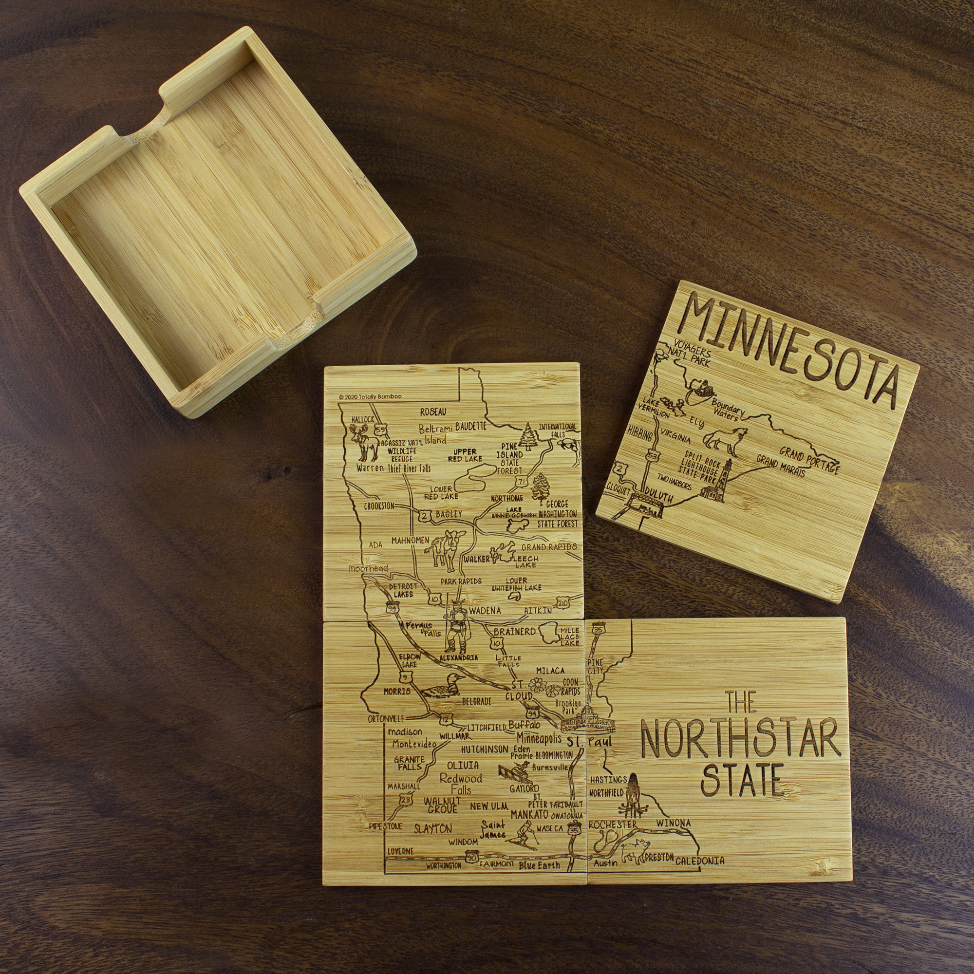 Minnesota Puzzle Coaster Set 4