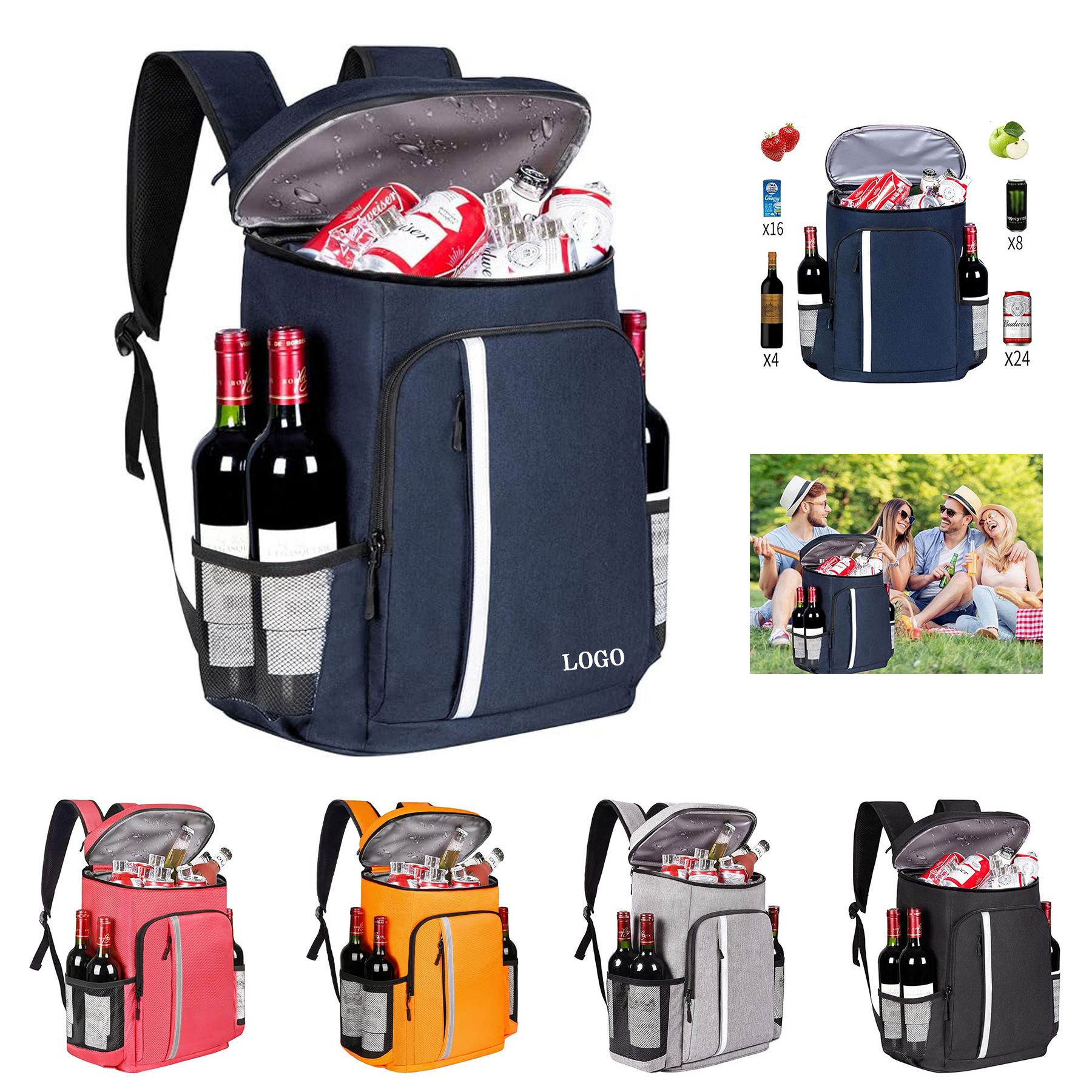 30 Cans Leakproof Insulated Waterproof Cooler Backpack 2