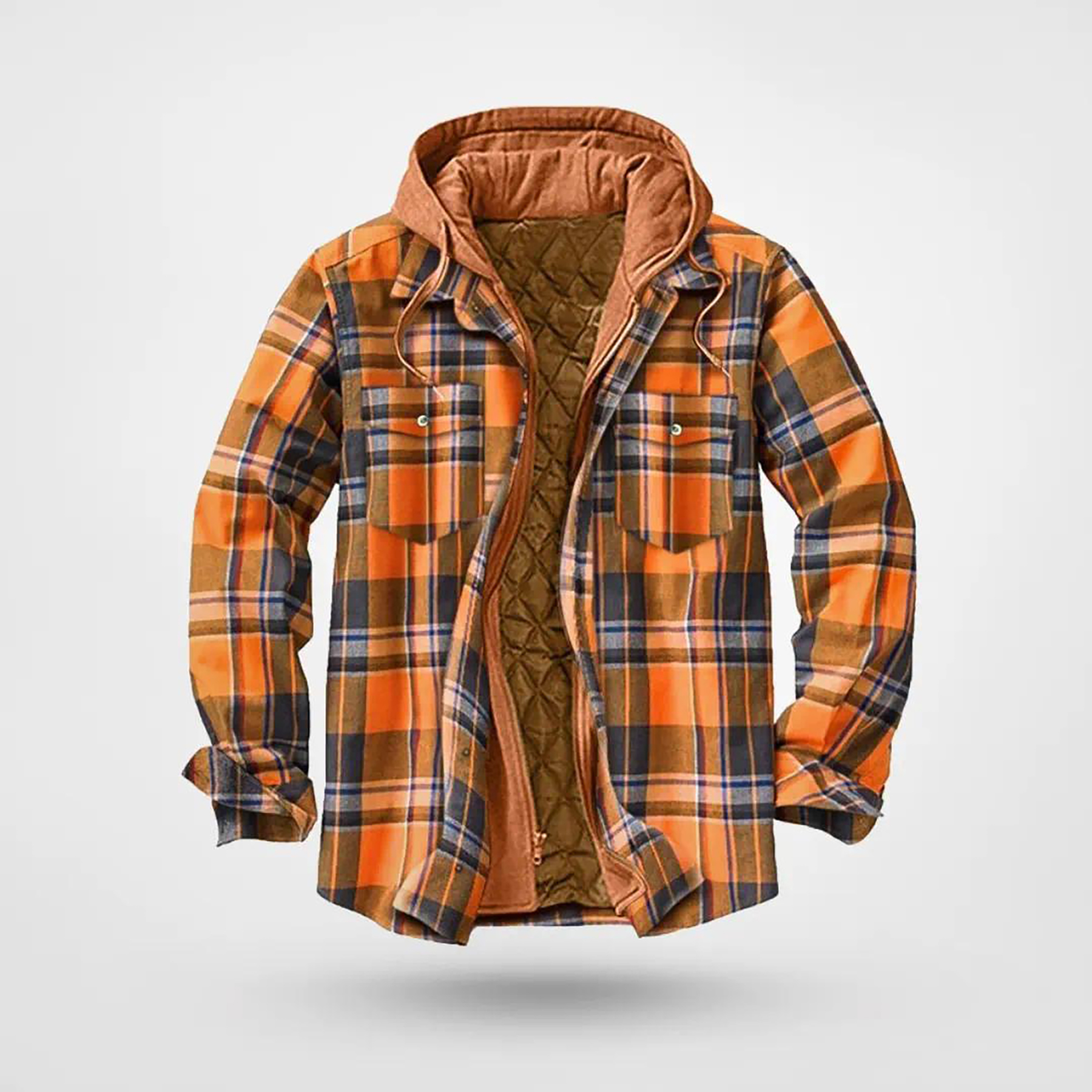 Plaid Cotton Hooded Jacket 15