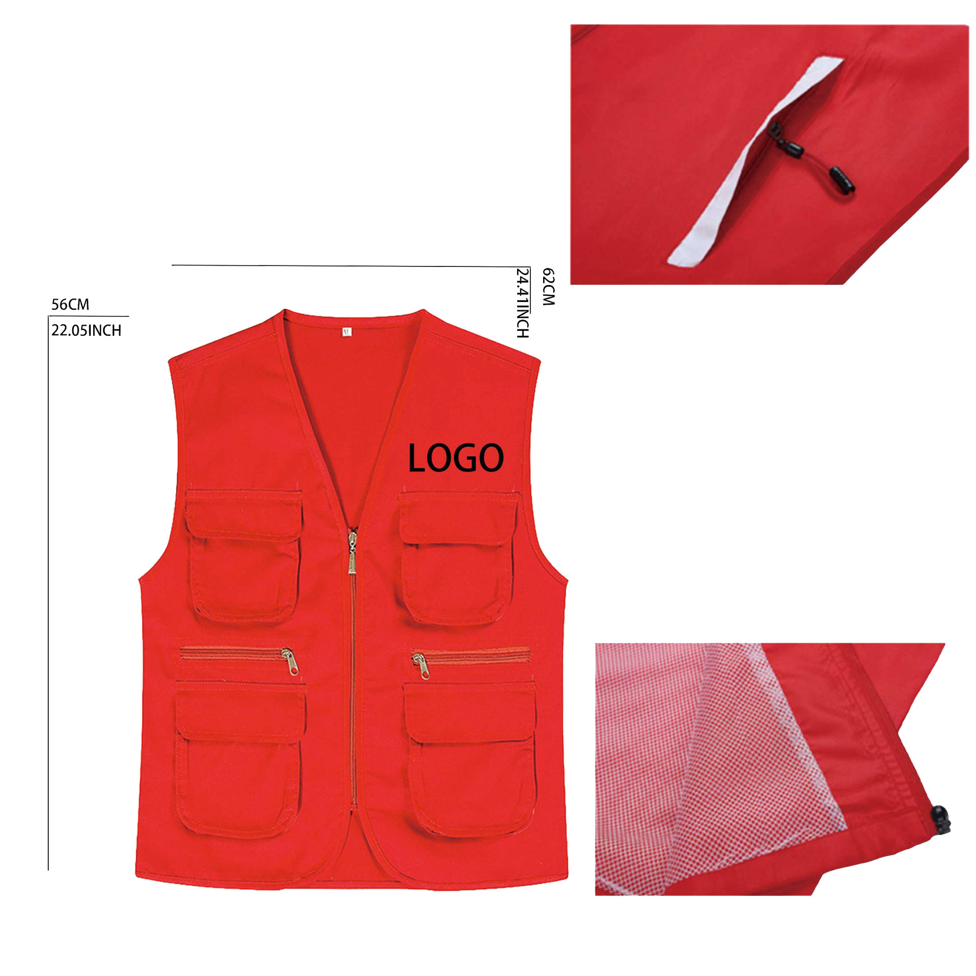 Polyester Vest for Volunteers with Multi - Pockets 2