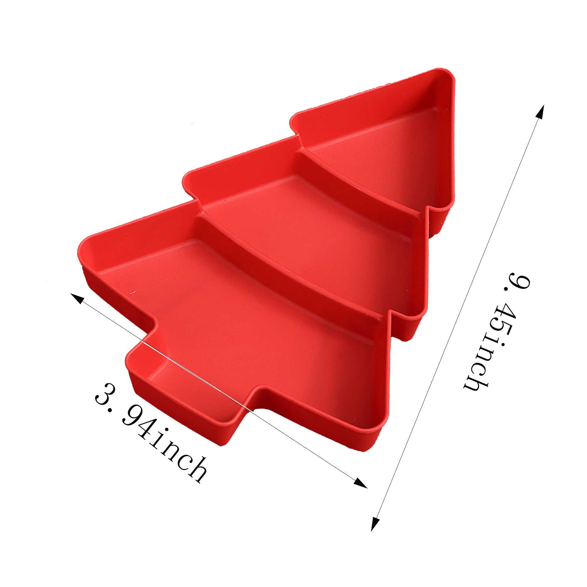 Reusable Plastic Divided Tray for Serving 3