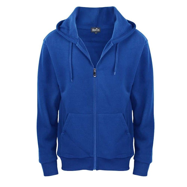 Men's Fleece Full Zip Hoodies - Size Small Royal Blue, custom hoodie or sweatshirt with logo imprint 2