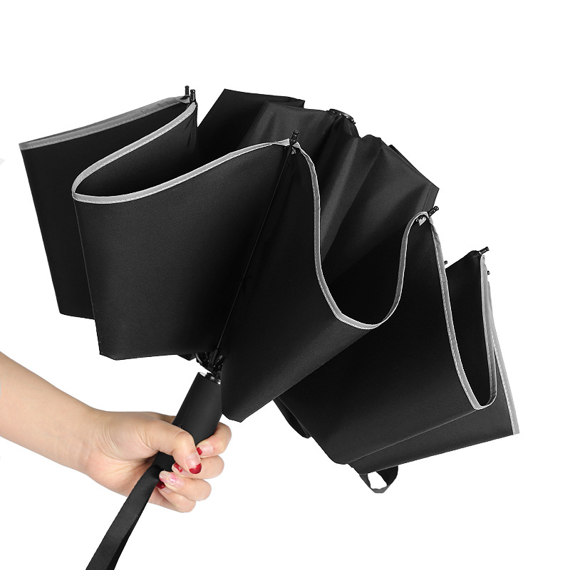 Windproof Reverse Automatic Umbrella with Reflective Strip 10