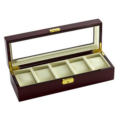 Cherry See Through 5 Watch Case - Clear Top 1