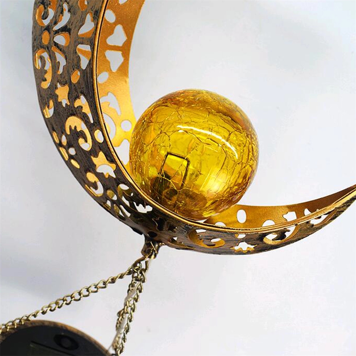 LED Lights Wind Chimes with Solar Moon Chandelier 4