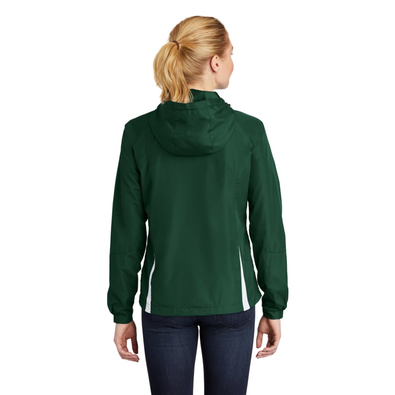 Sport-Tek Women's Colorblock Hooded Raglan Jacket. 19