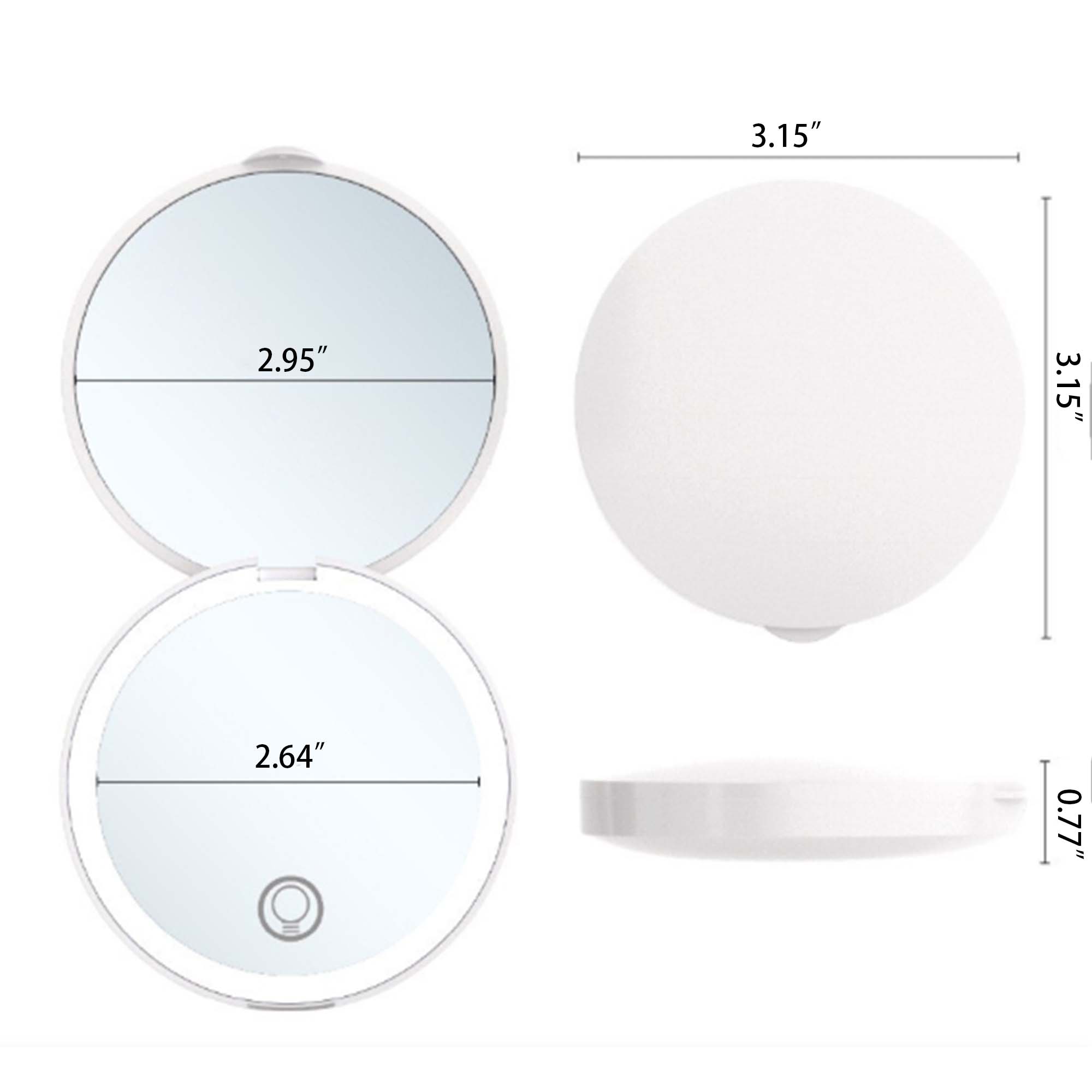 Rechargeable Foldable LED Makeup mirror 2