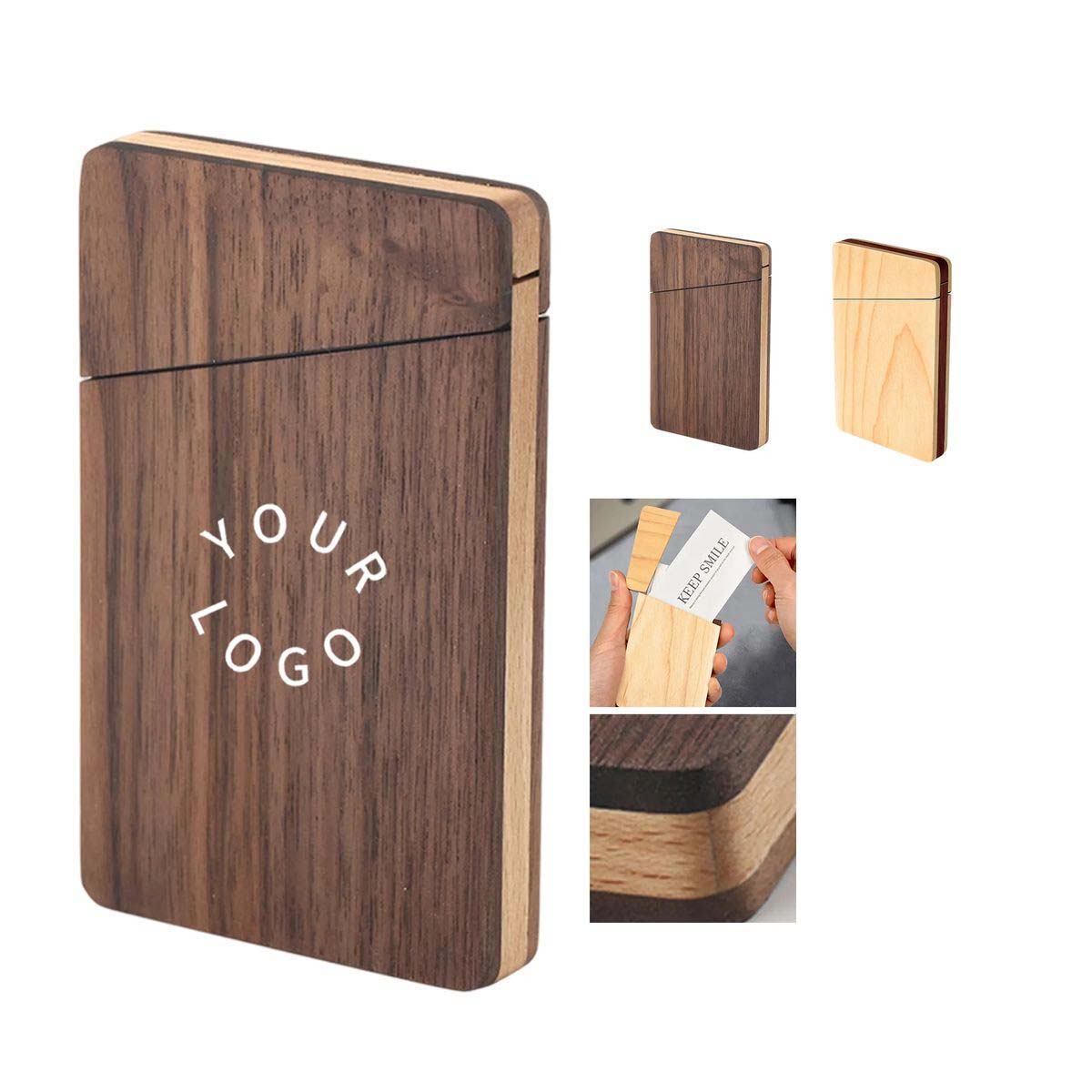 Solid Wood Card Case with Elegant Natural Texture 2