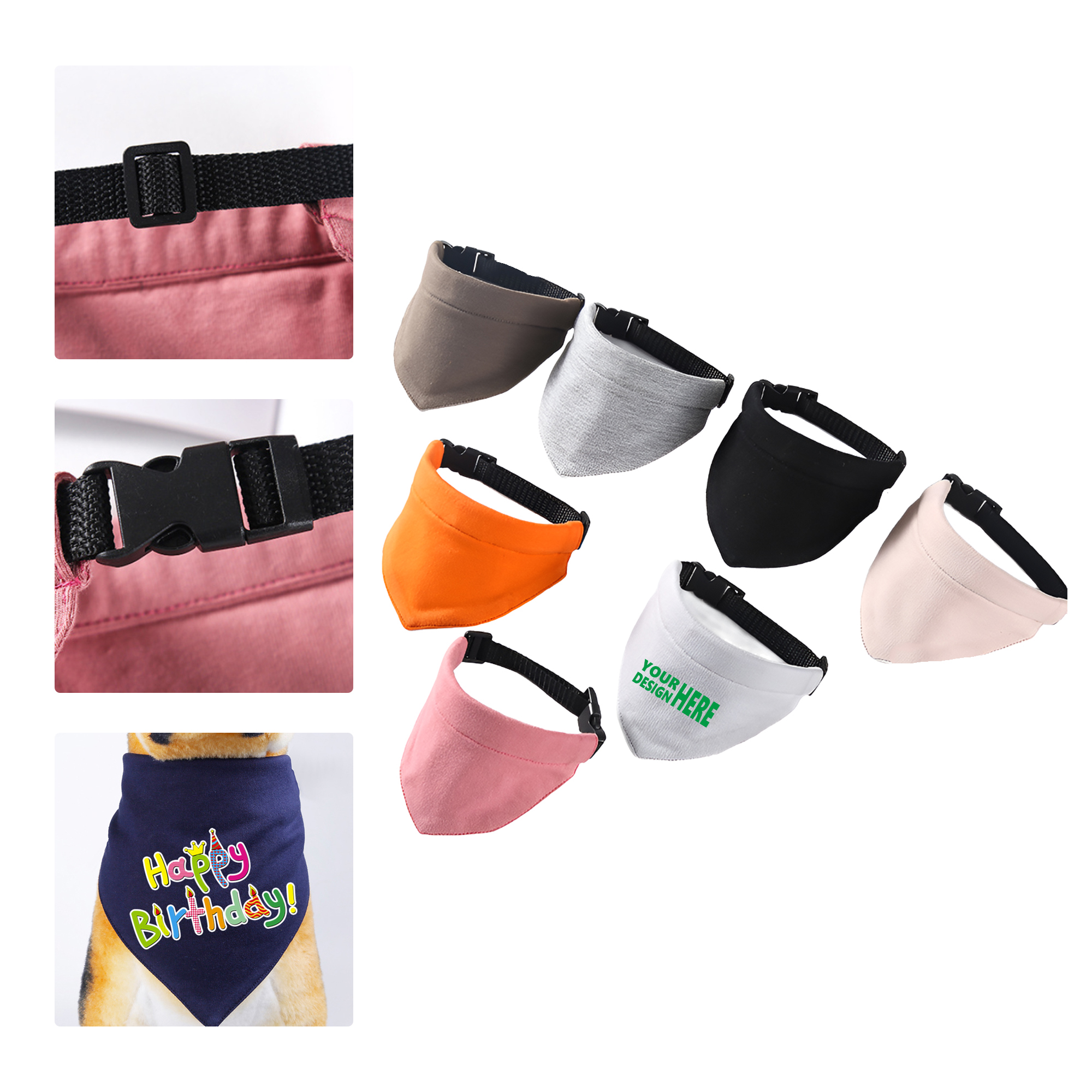 MOQ 50 Adjustable Pet Bandana Collar Scarf Bib 2