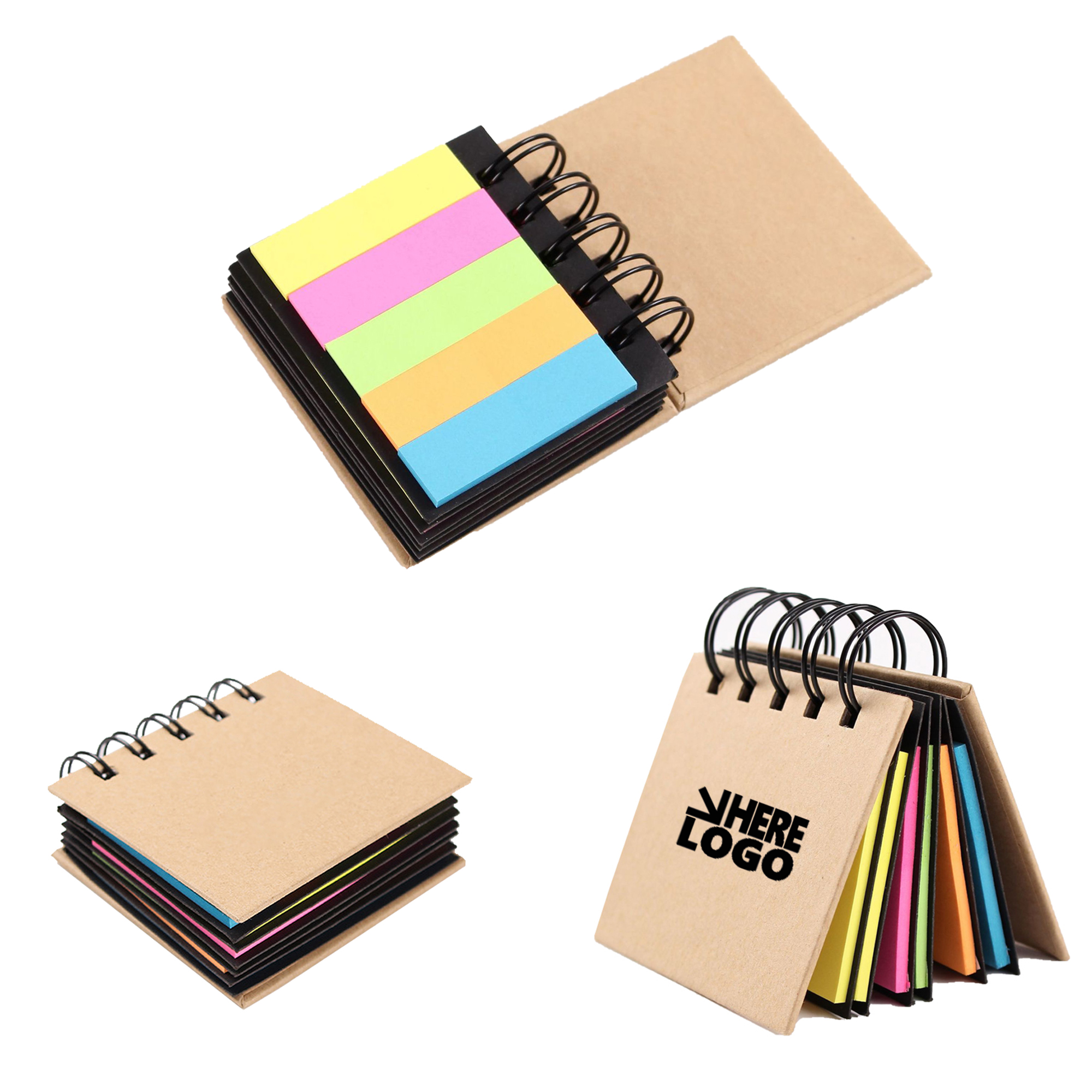 Colorful Sticky Notes Spiral Notebook 1