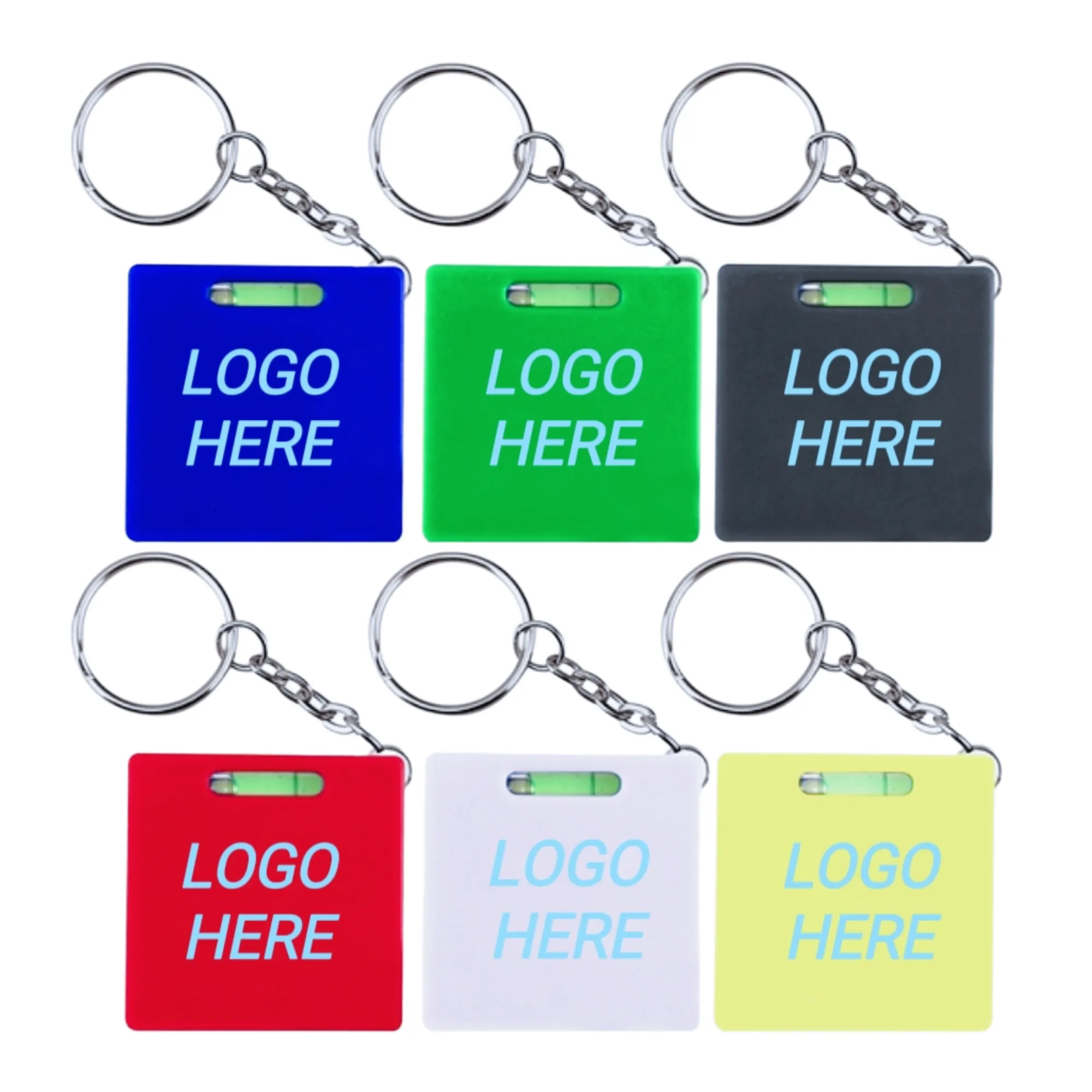 Square Tape Measure Keychain With A Level Gauge 4