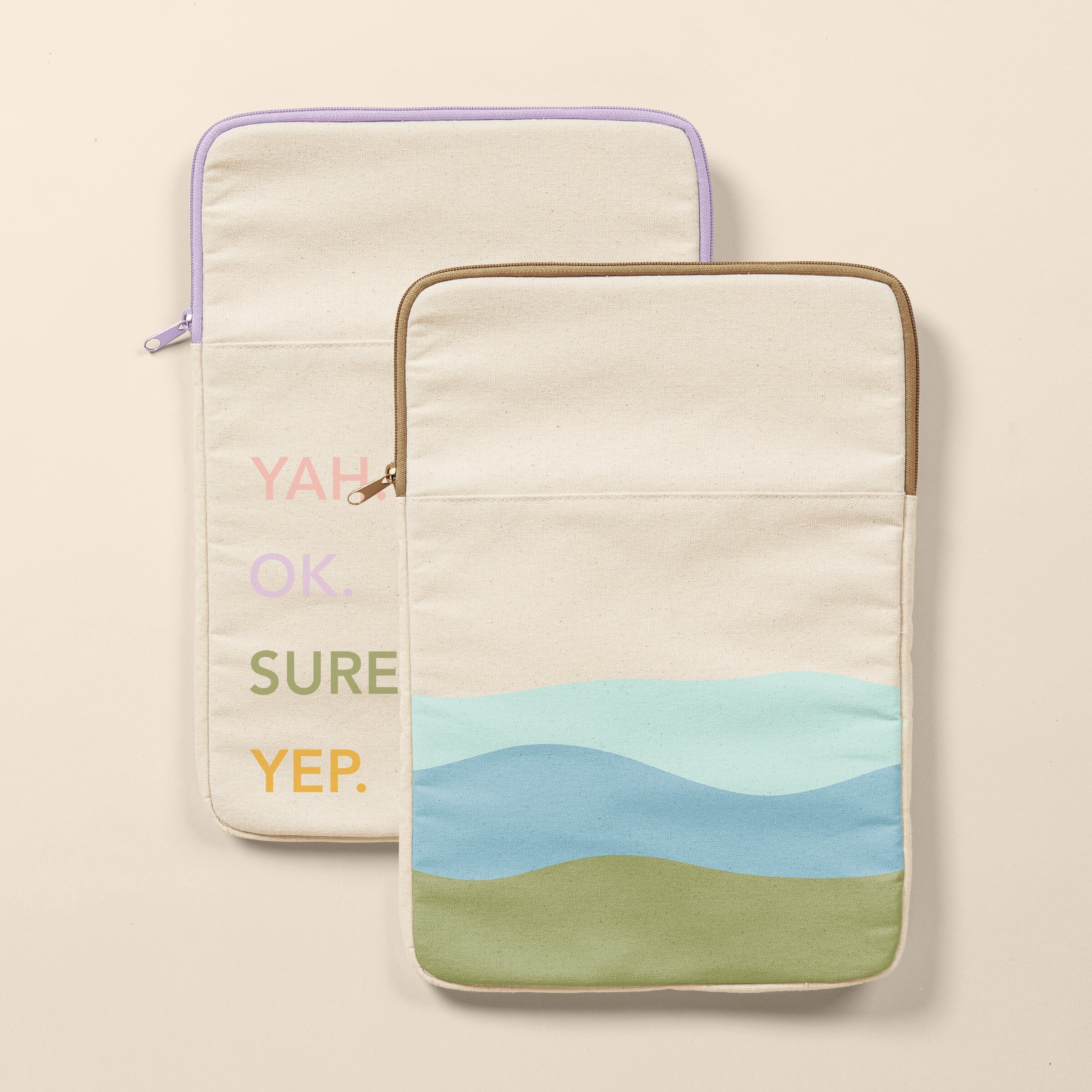 PORTRAIT LAPTOP SLEEVES - NATURAL CANVAS - LARGE - 15"