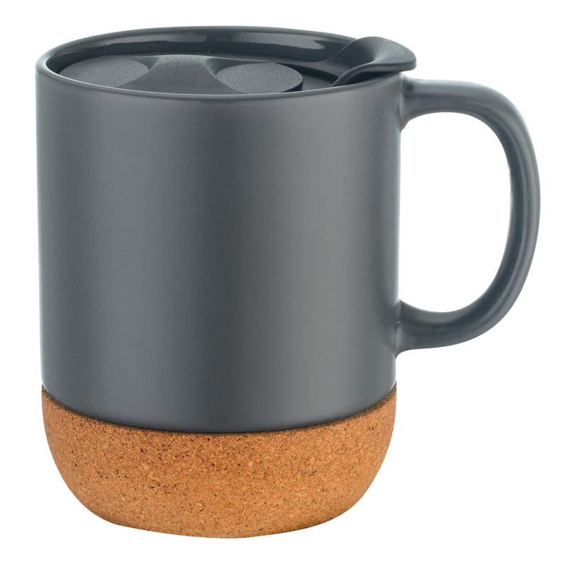 12oz. Cork Base Ceramic Mug with Lid 6