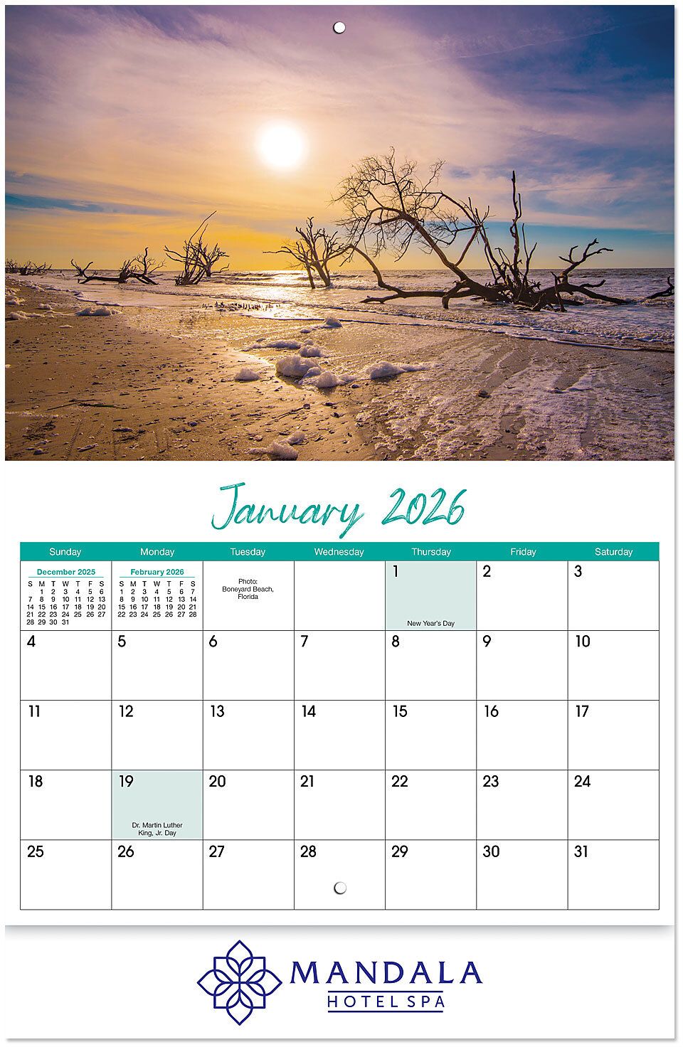 BEACHES STAPLED WALL CALENDAR 19