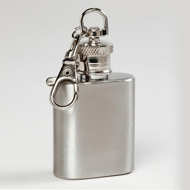 Mini SS Key Chain Hip Flask 1oz 1