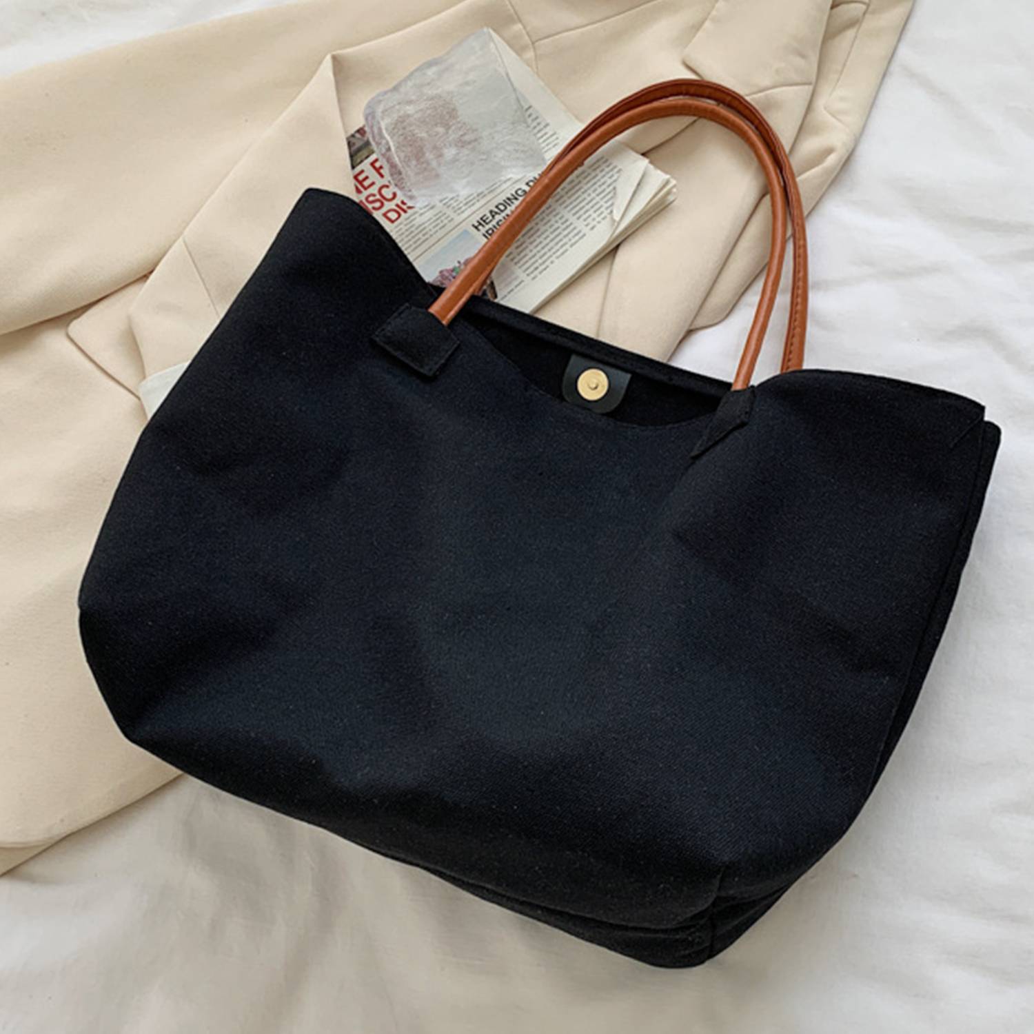 Canvas Tote Bag Student Casual Fashion, custom tote bag with logo imprint 8