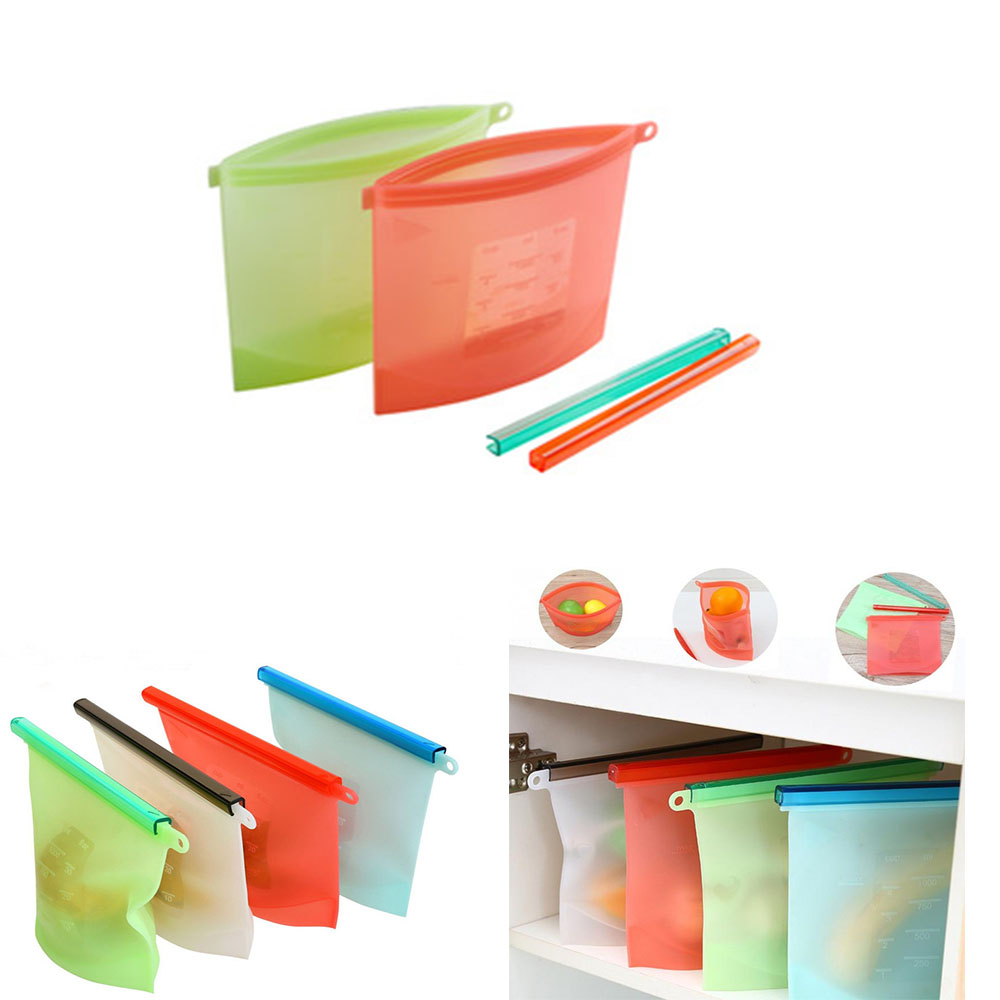 34oz Silicone Food Freezer/Storage Bag with Zip Seal 1