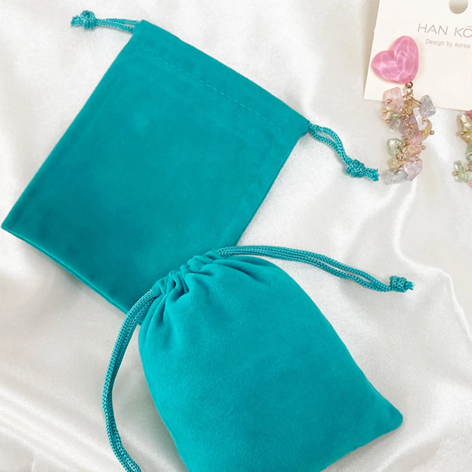 Flocked Drawstring Bag With Logo For Collecting 2